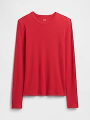 Gap Red Long Sleeve Rib T-Shirt - Image 5 of 5