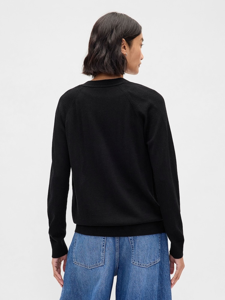 Gap Black Boyfriend Merino Cardigan - Image 2 of 4