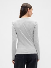 Gap Grey Long Sleeve Modern Crewneck T-Shirt - Image 2 of 5