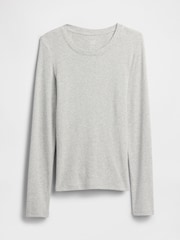 Gap Grey Long Sleeve Modern Crewneck T-Shirt - Image 5 of 5