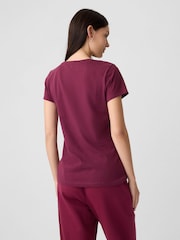 Gap Burgundy Red Logo Classic Short Sleeve Crew Neck T-Shirt - Image 2 of 4