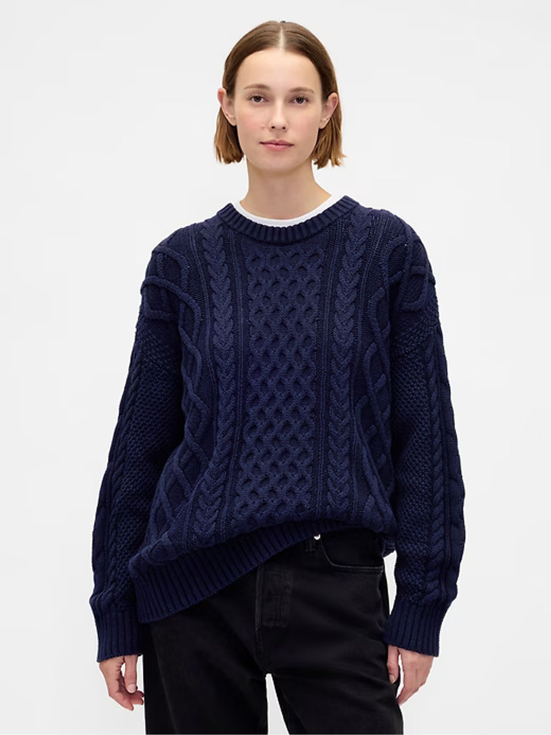 Buy Gap Blue Oversized Cable-Knit Jumper from the Next UK online shop