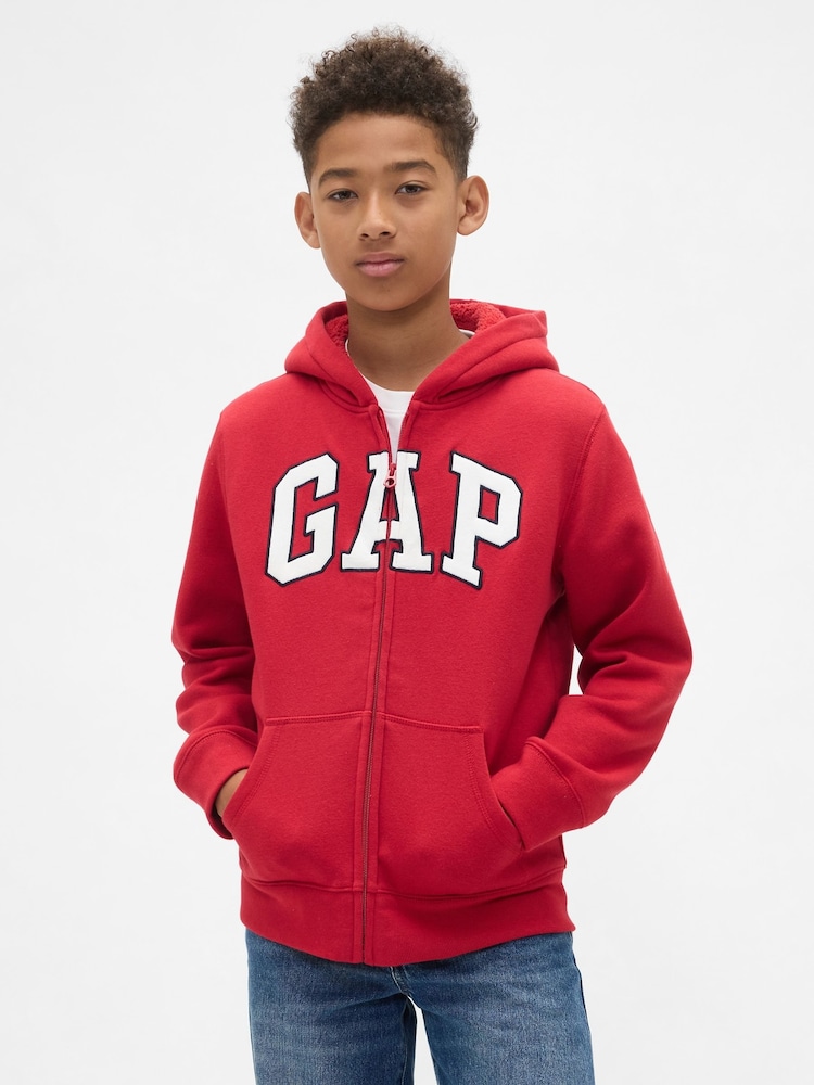 Gap Logo Sherpa Zip-Up Hoodie (4-13yrs) (4-13yrs) - Slika 1 iz 5