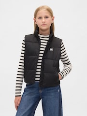 Gap Black Cold Control Relaxed Puffer Vest (4-13yrs) (4-13yrs) - Image 1 of 5