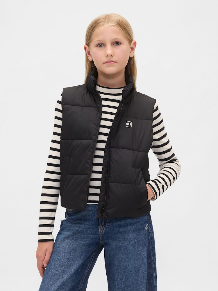Gap Black Cold Control Relaxed Puffer Vest (4-13yrs) (4-13yrs) - Image 1 of 5