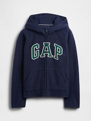 Gap Blue VintageSoft Logo Zip Hoodie (4-13yrs) (4-13yrs) - Image 4 of 5