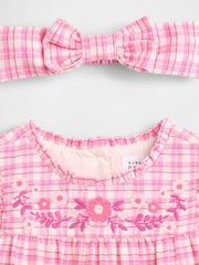 Gap Pink Gingham Dress Set (Newborn-24mths) (0-24mths) - Image 3 of 3