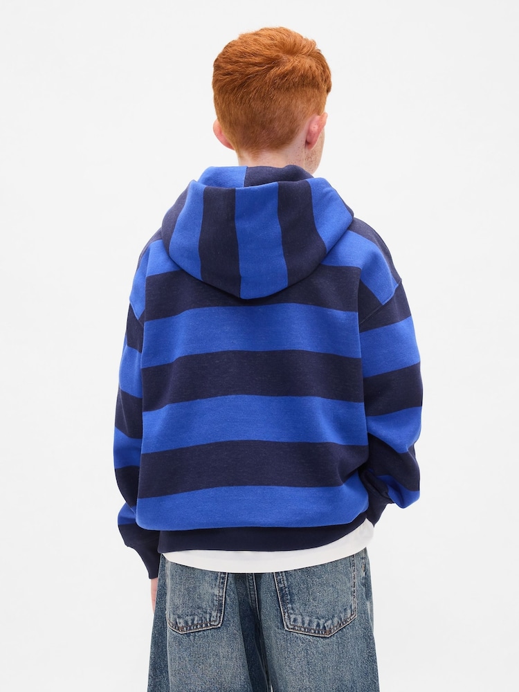Gap Blue Rugby Stripe Logo Hoodie (4-13yrs) (4-13yrs) - Image 2 of 5