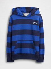 Gap Blue Rugby Stripe Logo Hoodie (4-13yrs) (4-13yrs) - Image 4 of 5