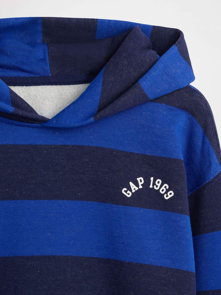 Gap Blue Rugby Stripe Logo Hoodie (4-13yrs) (4-13yrs) - Image 5 of 5 Gap Blue Rugby Stripe Logo Hoodie (4-13yrs) (4-13yrs) - Image 5 of 5