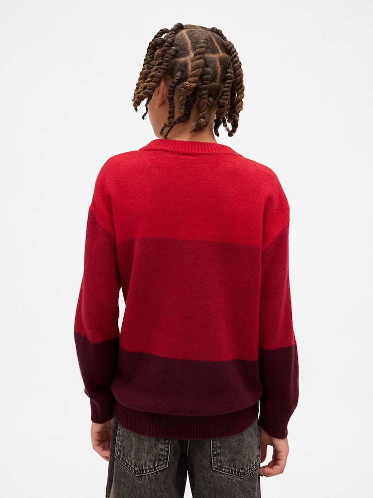 Gap Red CashSoft Relaxed Crew Neck Sweatshirt (4-13yrs) - Image 2 of 5 Gap Red CashSoft Relaxed Crew Neck Sweatshirt (4-13yrs) - Image 2 of 5