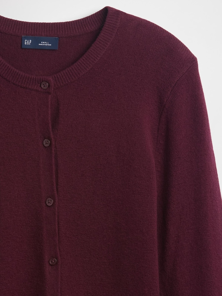 Gap Burgundy Red Soft Touch Crop Cardigan - Image 4 of 4