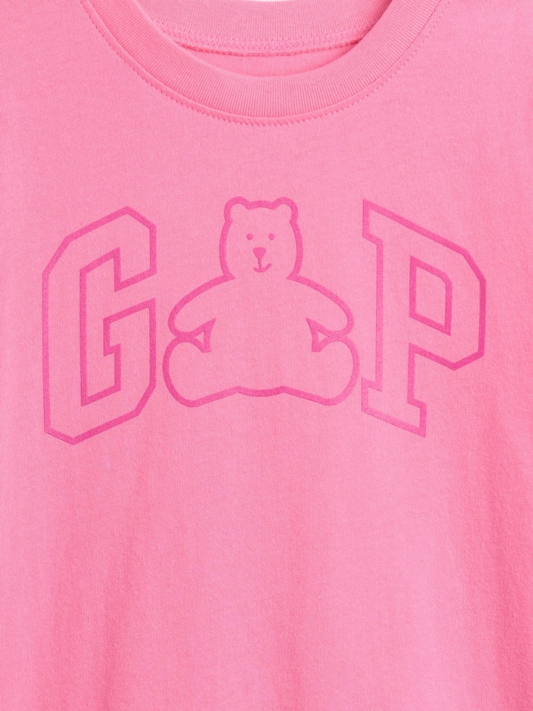 Gap Pink Logo Crew Neck Short Sleeve T-Shirt (6mths-5yrs) (6mths-5yrs) - Image 3 of 3 Gap Pink Logo Crew Neck Short Sleeve T-Shirt (6mths-5yrs) (6mths-5yrs) - Image 3 of 3