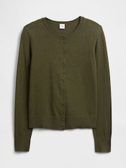 Gap Olive Green Crew Neck Cardigan - Image 4 of 5
