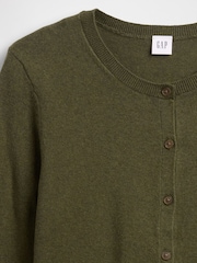 Gap Olive Green Crew Neck Cardigan - Image 5 of 5