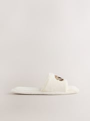 Ecru Croissant Embelished Slidder Slippers - Image 7 of 8