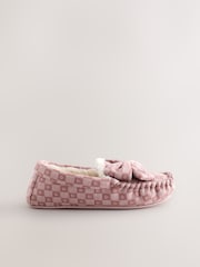 Pink Check Heart Moccasin Slippers - Image 3 of 5