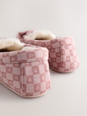 Pink Check Heart Moccasin Slippers - Image 4 of 5