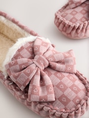 Pink Check Heart Moccasin Slippers - Image 8 of 8