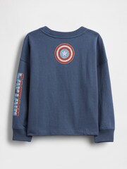 Gap Blue Marvel Graphic T-Shirt (6mths-5yrs) (6mths-5yrs) - Image 2 of 2