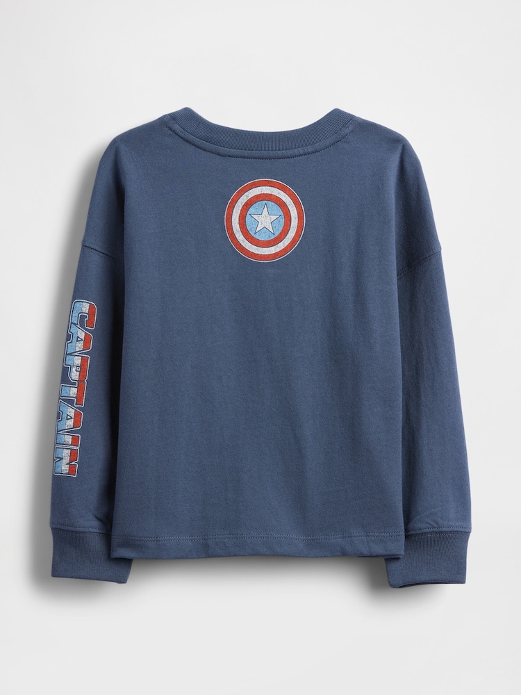 Gap Blue Marvel Graphic T-Shirt (6mths-5yrs) (6mths-5yrs) - Image 2 of 2
