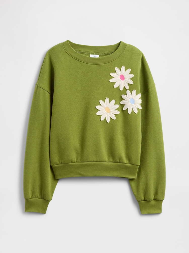 Gap Green Oversized Graphic Sweatshirt (4-13yrs) (4-13yrs) - Image 1 of 3 Gap Green Oversized Graphic Sweatshirt (4-13yrs) (4-13yrs) - Image 1 of 3