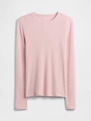 Gap Pink Long Sleeve Ribbed T-Shirt - Image 5 of 5