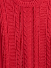 Gap Red Cotton Cable Knit Sweatshirt - Image 5 of 5