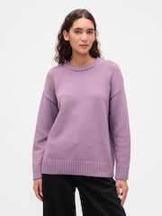 Gap Purple Cotton Oversized Jumper - Image 1 of 4