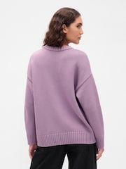 Gap Purple Cotton Oversized Jumper - Image 2 of 4