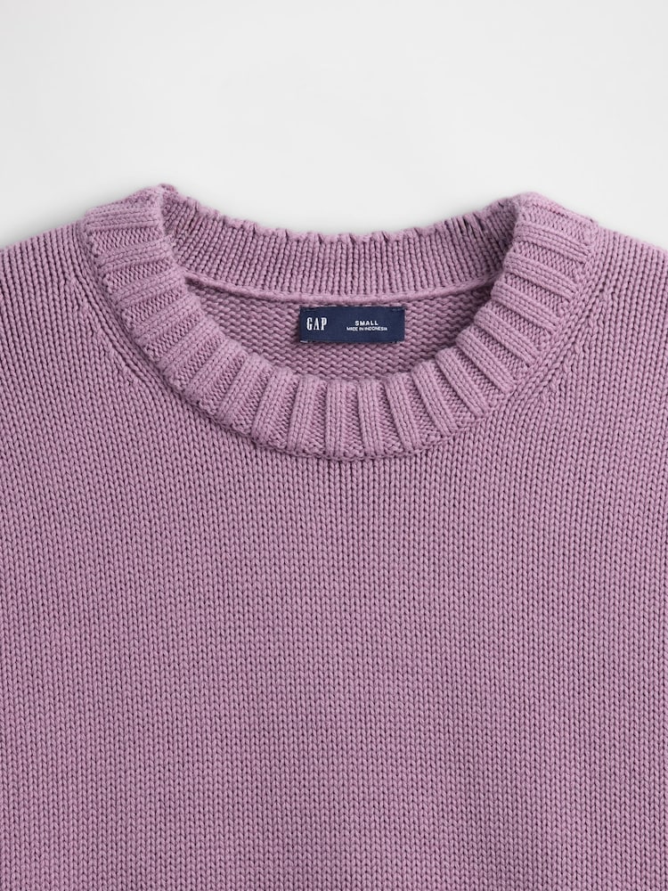 Gap Purple Cotton Oversized Jumper - Image 4 of 4