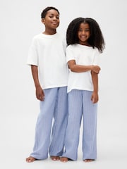 Gap Blue Stripe Flannel Pyjama Trousers (6-13yrs) (6-13yrs) - Image 1 of 9