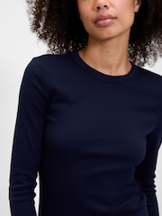 Gap Navy Blue Long Sleeve Ribbed T-Shirt - Image 3 of 5
