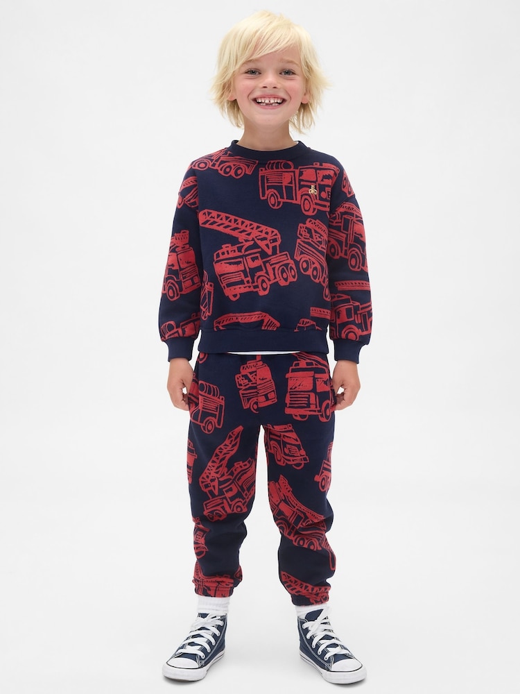 Gap Navy Blue Vintage Soft Firetruck Sweatshirt & Joggers Set (6mths-5yrs) (6mths-5yrs) - Image 1 of 3