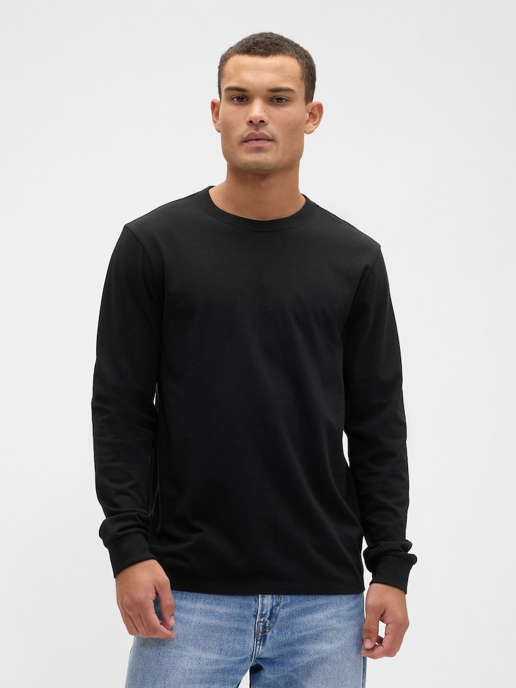 Gap Black Long Sleeve Everyday T-Shirt - Image 1 of 5