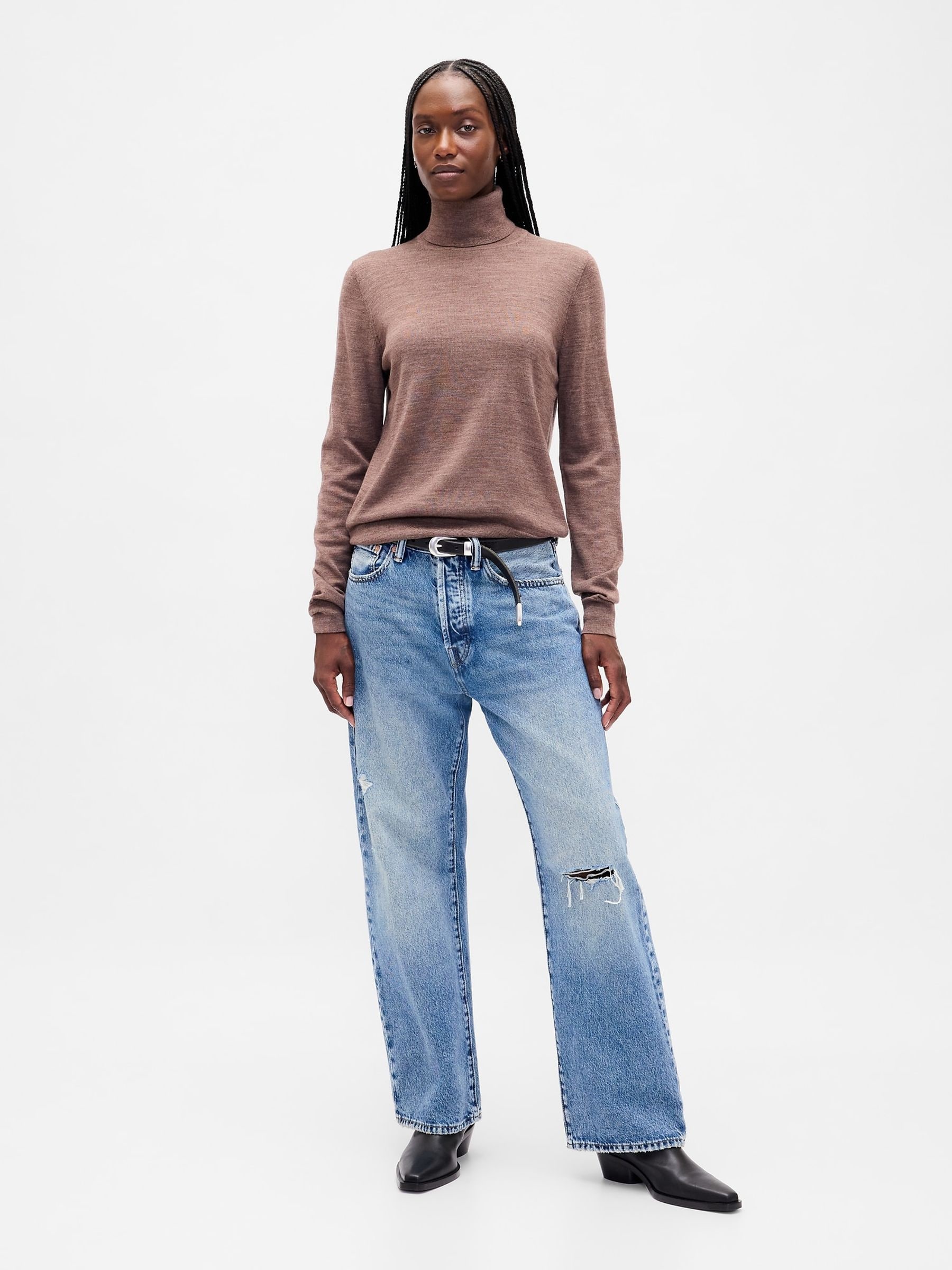 Buy Gap Brown 100% Wool Turtle Neck Jumper from the Next UK online