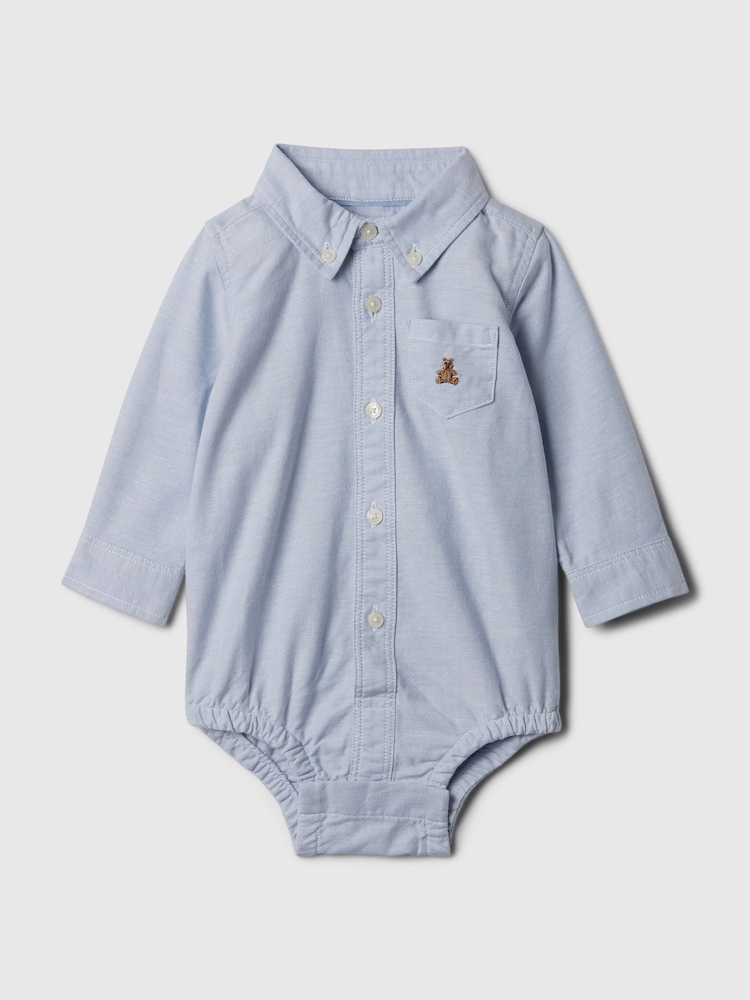 Gap Blue Baby Oxford Bodysuit (Newborn-24mths) (0-24mths) - Image 1 of 2