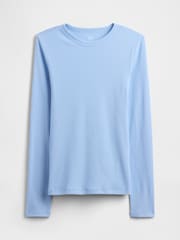 Gap Blue Long Sleeve Ribbed T-Shirt - Image 5 of 5