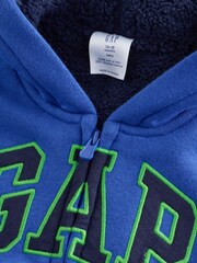 Gap Blue Logo Sherpa Zip Hoodie (6mths-5yrs) (6mths-5yrs) - Image 4 of 6