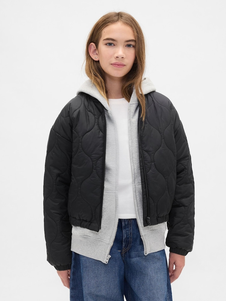Gap Black Lightweight Quilted Puffer Jacket (4-13yrs) - Image 1 of 6 Gap Black Lightweight Quilted Puffer Jacket (4-13yrs) - Image 1 of 6