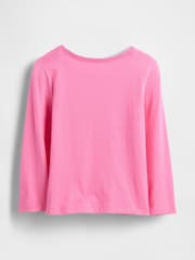 Lentejuelas rosas - Gap Logo Crew Neck Long Sleeve T-Shirt (6mths-5yrs) (6mths-5yrs) - Imagen 2 de 3