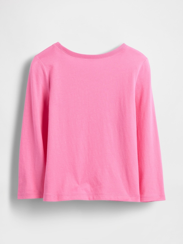 Lentejuelas rosas - Gap Logo Crew Neck Long Sleeve T-Shirt (6mths-5yrs) (6mths-5yrs) - Imagen 2 de 3