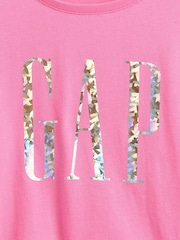 Lentejuelas rosas - Gap Logo Crew Neck Long Sleeve T-Shirt (6mths-5yrs) (6mths-5yrs) - Imagen 3 de 3