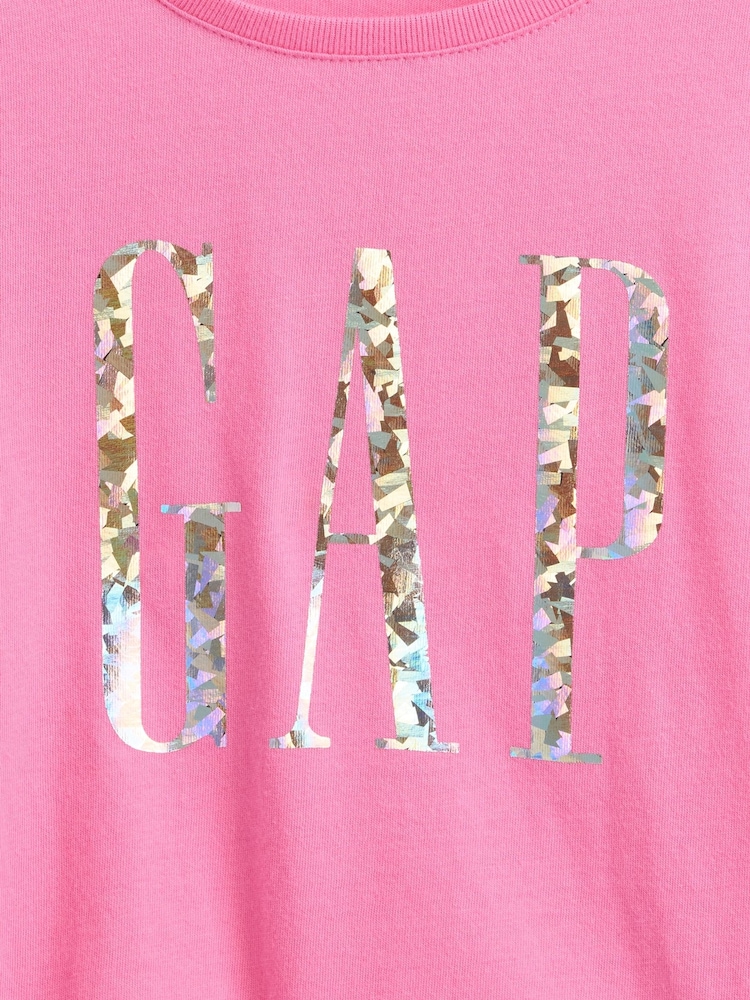 Gap Pink Sequin Logo Crew Neck Long Sleeve T-Shirt (6mths-5yrs) (6mths-5yrs) - Image 3 of 3 Gap Pink Sequin Logo Crew Neck Long Sleeve T-Shirt (6mths-5yrs) (6mths-5yrs) - Image 3 of 3