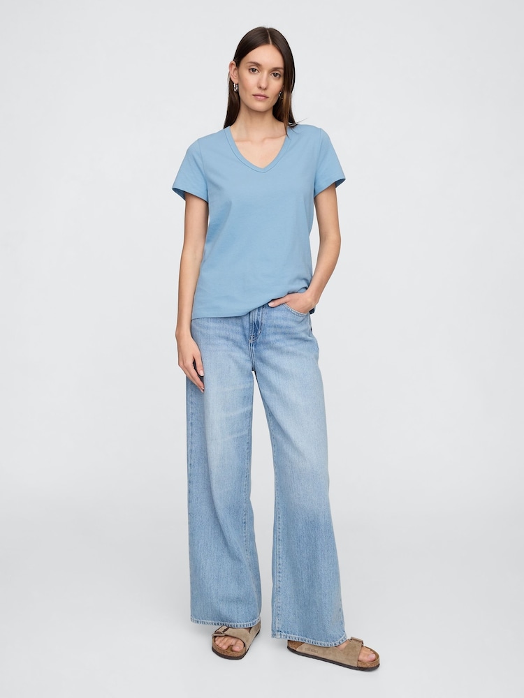 Tricou cu decolteu în V și mânecă scurtă Gap Favourite - Image 3 of 5
