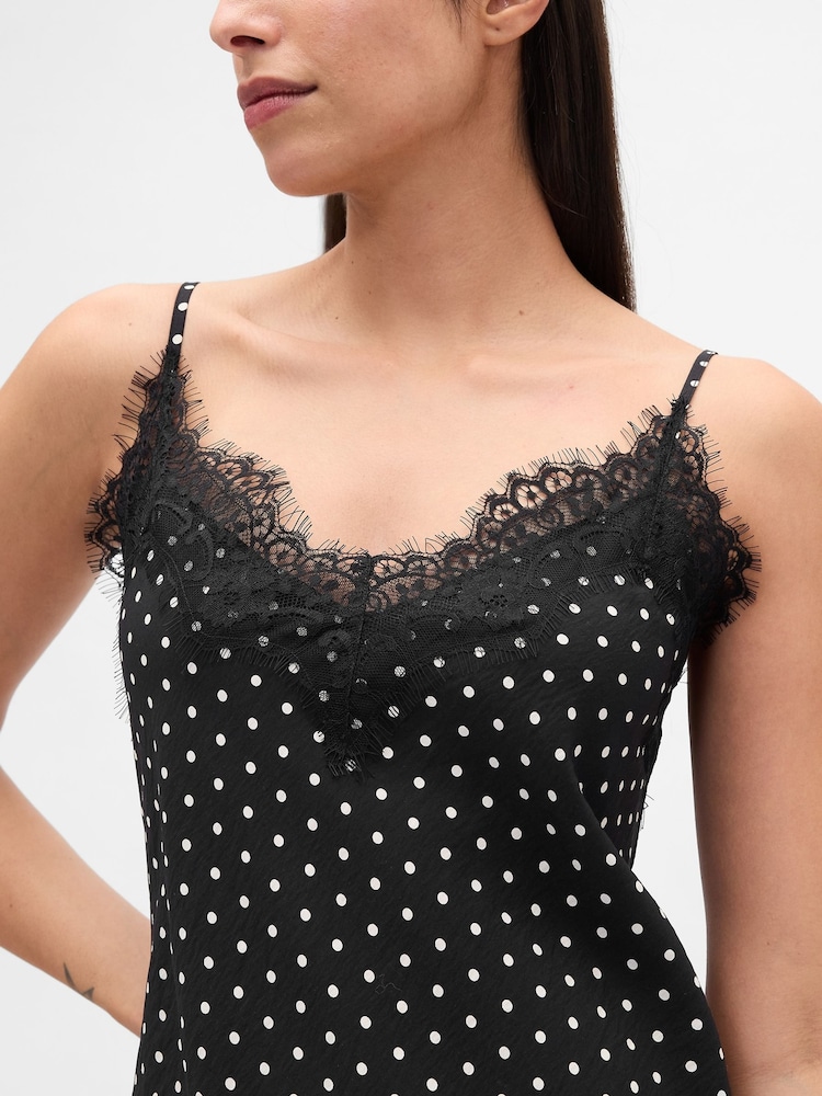 Gap Black Lace-Trim Maxi Slip Dress - Image 4 of 4