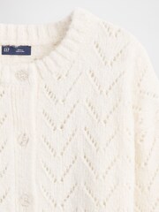 Gap Nude Fuzzy Pointelle Cardigan - Image 4 of 4