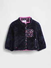 Gap Navy Blue Lightweight Sherpa Reversible Jacket - Image 1 of 3