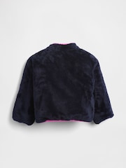 Gap Navy Blue Lightweight Sherpa Reversible Jacket - Image 2 of 3