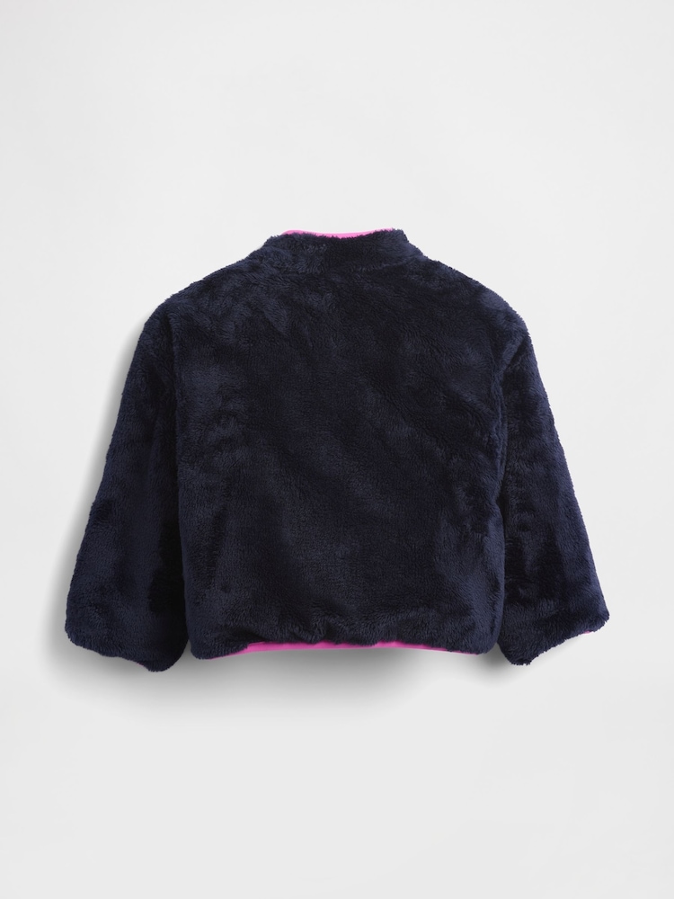 Gap Navy Blue Lightweight Sherpa Reversible Jacket - Image 2 of 3